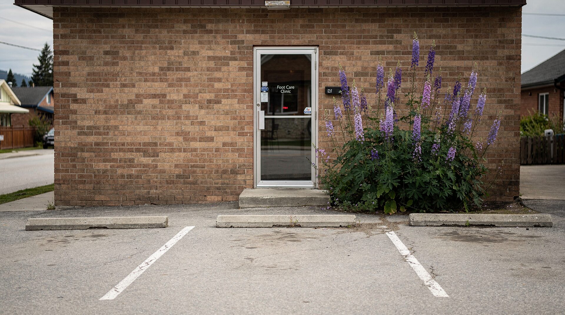 The front door of a made-up foot care clinic example