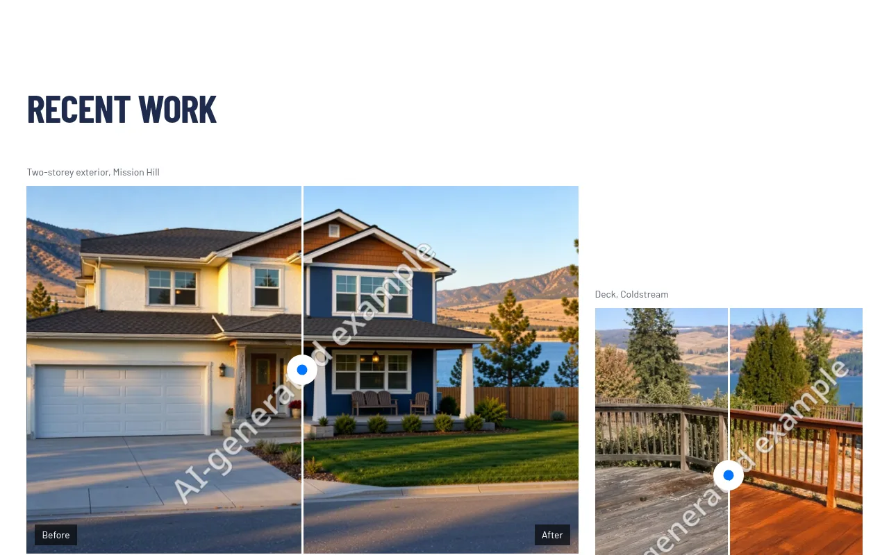 Tremblay Painting: The same house, before and after