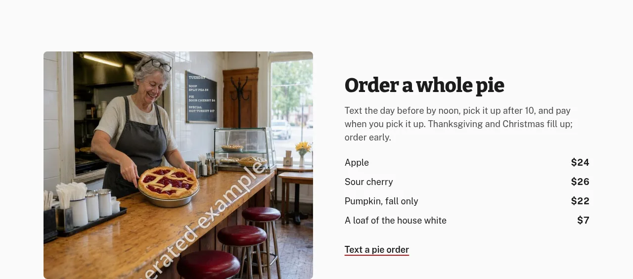 Tin Plate Café: The signature pie, whole