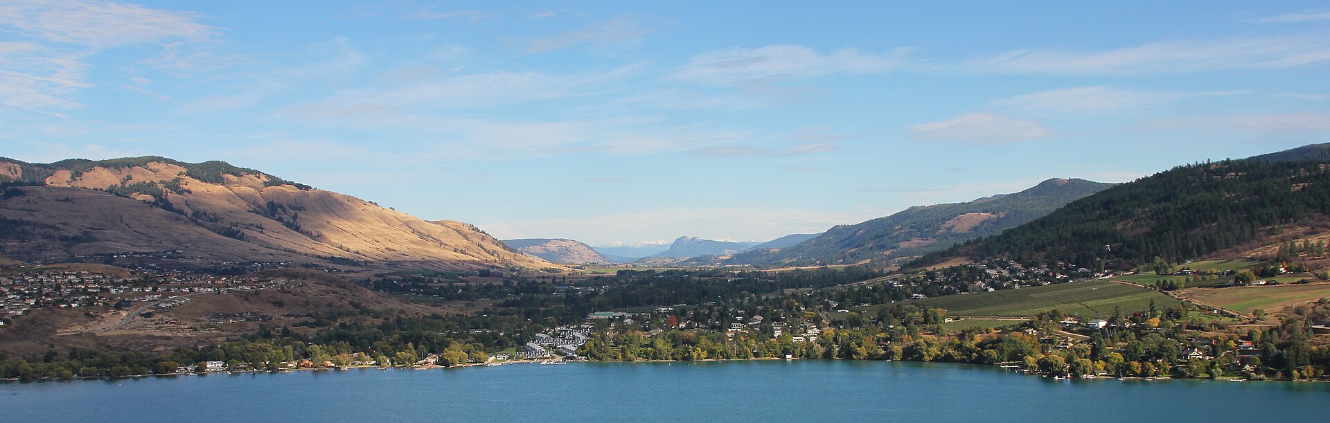 The Okanagan valley and Kalamalka Lake near Vernon, in autumn